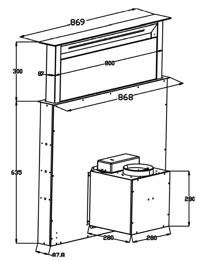 Automatyczny okap kuchenny downdraft wysuwany blatowy SCHILD DK900