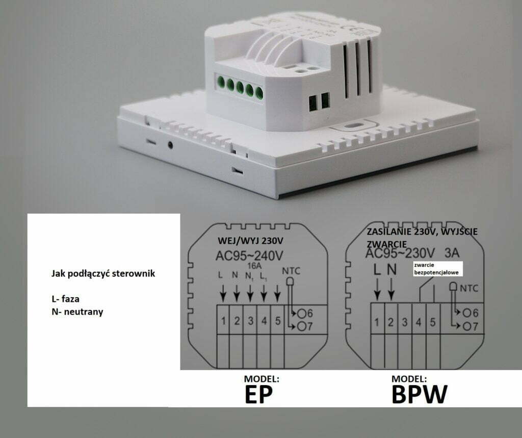 TUYA Gazowy Schild BPW-06B-WIFI regulator temperatury, czujnik, sterownik, termostat- do pieca gazowego, elektrycznego, na pelet, ekogroszek itd – zwarcie