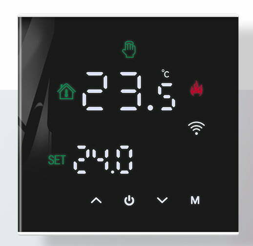 TUYA Schild EP-06B-WiFi sterownik 230V, termostat, czujnik, regulator temperatury pokojowej +czujnik temperatury podłogi/ zewnętrzny w zestawie razem z przewodem - na wyjściu 230V